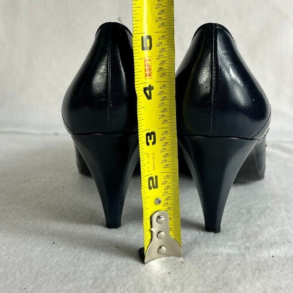 Bruno Magli Shoes Womens 8.5 Blue Leather Quilted Pumps Heels Lined Italy Made - Picture 4 of 11